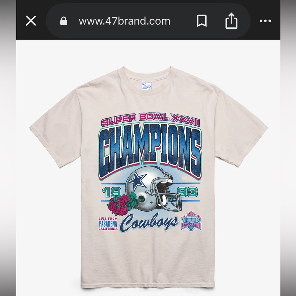 DALLAS COWBOYS SUPER BOWL GRIDIRON LOCKER '47 VINTAGE TUBULAR TEE
